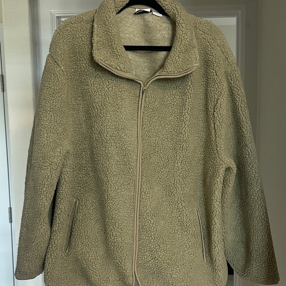 ASOS Design Olive Green Sherpa Jacket